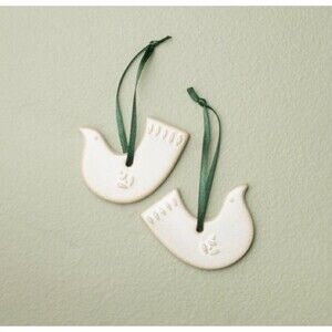 Hearth & Hand with Magnolia Nordic Dove Ceramic Ornaments Christmas Birds NEW